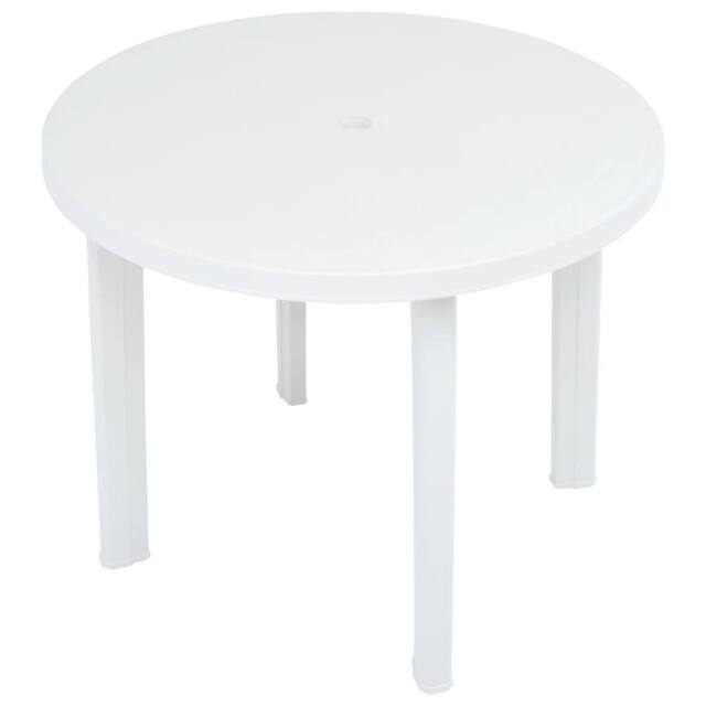 Berkfield Home Garden Table White 89 cm Plastic - image 1