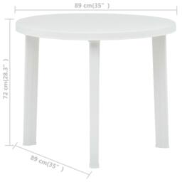 Berkfield Home Garden Table White 89 cm Plastic - thumbnail 5