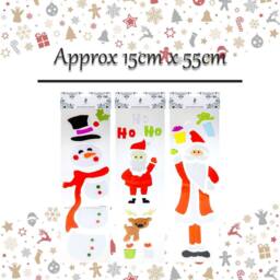 VFM e-Store Christmas Stickers 3 Varied Designs X 1 15cm x 55cm Christmas Themed - Size: 15 cm x 55 cm - thumbnail 2