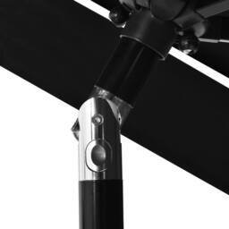 Berkfield Home 3-Tier Parasol with Aluminium Pole Black 2.5 m - thumbnail 6