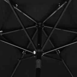 Berkfield Home 3-Tier Parasol with Aluminium Pole Black 2.5 m - thumbnail 5
