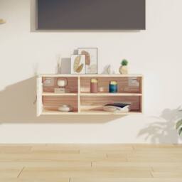 Berkfield Home Wall Cabinet 80x30x30 cm Solid Wood Pine in Light Tan - Size: 80 x 30 x 30 cm - thumbnail 1