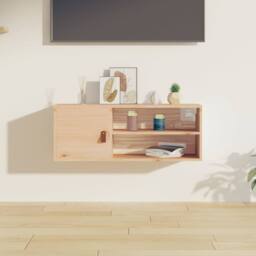 Berkfield Home Wall Cabinet 80x30x30 cm Solid Wood Pine in Light Tan - Size: 80 x 30 x 30 cm - thumbnail 2