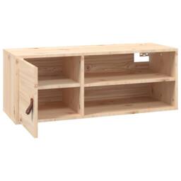 Berkfield Home Wall Cabinet 80x30x30 cm Solid Wood Pine in Light Tan - Size: 80 x 30 x 30 cm - thumbnail 7