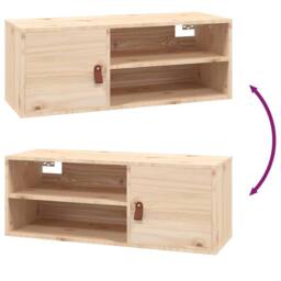 Berkfield Home Wall Cabinet 80x30x30 cm Solid Wood Pine in Light Tan - Size: 80 x 30 x 30 cm - thumbnail 9