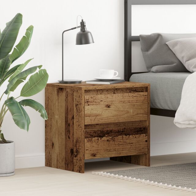 Berkfield Home Bedside Cabinet Old Wood 45x34x44.5 cm Engineered Wood in Brown - image 1