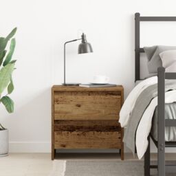 Berkfield Home Bedside Cabinet Old Wood 45x34x44.5 cm Engineered Wood in Brown - thumbnail 4