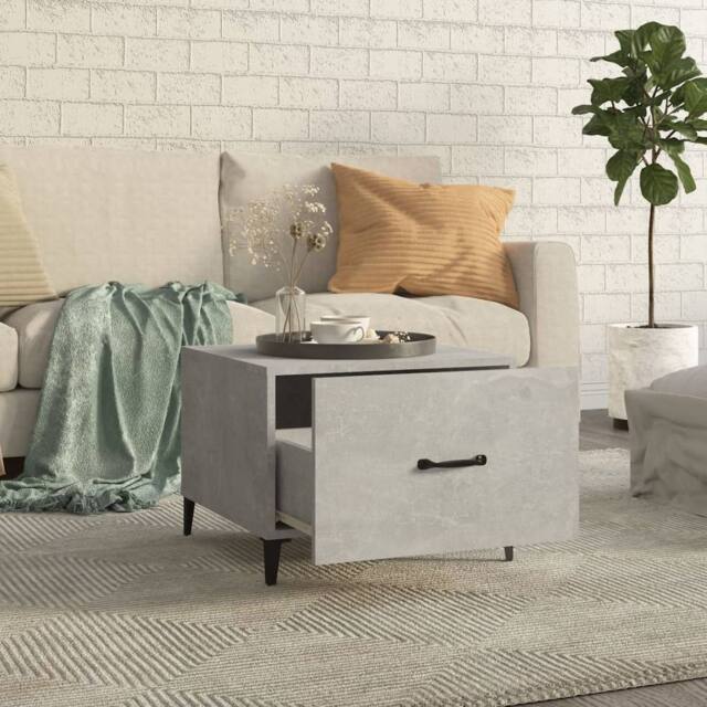Berkfield Home Decorative Coffee Table with Metal Legs 2 pcs Concrete Grey 50x50 - image 1