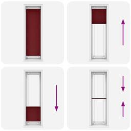 Berkfield Home Pleated Blind Bordeaux Red 60x200 cm Fabric Width 59.4 cm Polyester - thumbnail 5