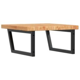 Berkfield Home Basin Shelf Wall Mounted Steel & Solid Wood Oak in Brown - thumbnail 6