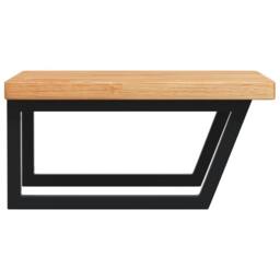 Berkfield Home Basin Shelf Wall Mounted Steel & Solid Wood Oak in Brown - thumbnail 5