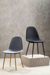 Orsina Modern Design Dining Chair With Ashwood Effect Legs, Comfortable Modern Dining Chair, Versatile Modern Chair in Grey - thumbnail 4
