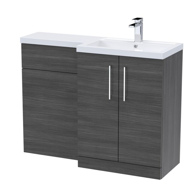 Balterley Right Hand Floor Standing Bathroom Vanity Basin & WC Unit in Grey - image 1