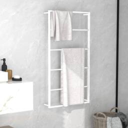 Berkfield Home Towel Rack White 60x10x116 cm Steel - Size: 60 x 10 x 116 cm