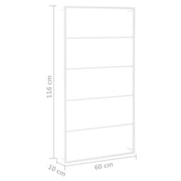 Berkfield Home Towel Rack White 60x10x116 cm Steel - Size: 60 x 10 x 116 cm - thumbnail 6