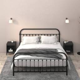 Berkfield Home Elegant Bedside Cabinets 2 pcs Black 40x35x50 cm - Size: 40 x 35 x 50 cm - thumbnail 2