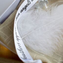Amaya Rose Ltd In Memory of Dad Feather Heart Bauble Gift Boxed in Clear - thumbnail 5