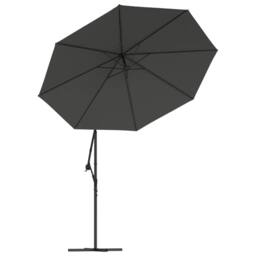 Berkfield Home Cantilever Umbrella LED Lights & Steel Pole 300cm Anthracite in Black - thumbnail 5
