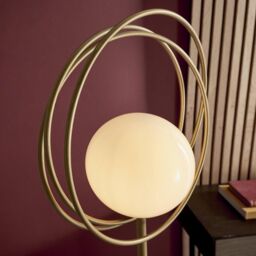 Netlighting 'BERGAMO' Non Dimmable Stylish Contemporary 1 Light Glass Floor Lamp in Gold - thumbnail 5