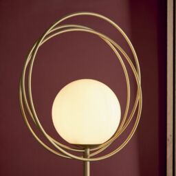 Netlighting 'BERGAMO' Non Dimmable Stylish Contemporary 1 Light Glass Floor Lamp in Gold - thumbnail 4