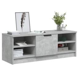 Berkfield Home TV Cabinet Concrete Grey 102x35.5x36.5 cm Engineered Wood - thumbnail 4