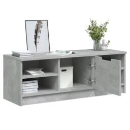 Berkfield Home TV Cabinet Concrete Grey 102x35.5x36.5 cm Engineered Wood - thumbnail 5