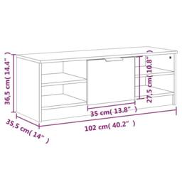 Berkfield Home TV Cabinet Concrete Grey 102x35.5x36.5 cm Engineered Wood - thumbnail 9