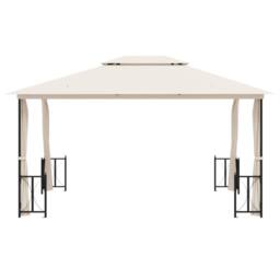 Berkfield Home Gazebo with Sidewalls&Double Roofs 3x4 m Cream in Beige - thumbnail 3