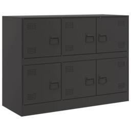 Berkfield Home Sideboard Black 99x39x73 cm Steel - Size: 99 x 39 x 73 cm - thumbnail 1