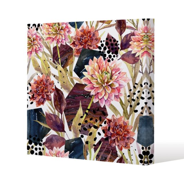 Benjamin Tate Design Autumn watercolor floral arrangement (Canvas Print) / 61 x 61 x 4cm in Natural - Size: 61 x 61 x 4 cm - image 1