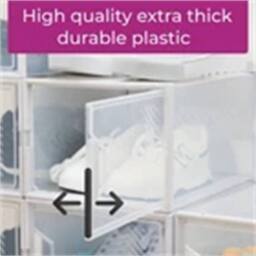 Nordara White-12 pcs Large Box Transparent Clear Plastic Stackable in White - Size: 500mm - thumbnail 3