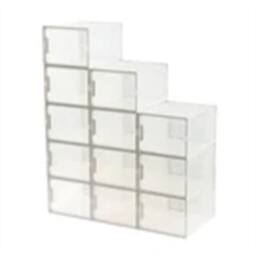 Nordara White-12 pcs Large Box Transparent Clear Plastic Stackable in White - Size: 500mm - thumbnail 5