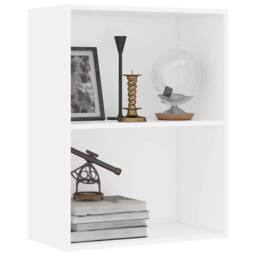 Berkfield Home 2-Tier Book Cabinet White 60x30x76.5 cm Engineered Wood - thumbnail 3