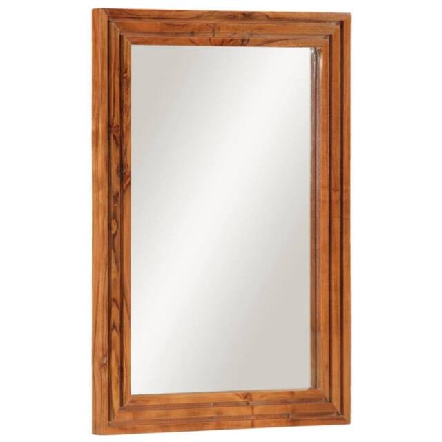 Berkfield Home Bathroom Mirror 50x70 cm Solid Wood Acacia & Glass in Brown - image 1