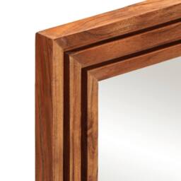 Berkfield Home Bathroom Mirror 50x70 cm Solid Wood Acacia & Glass in Brown - thumbnail 6