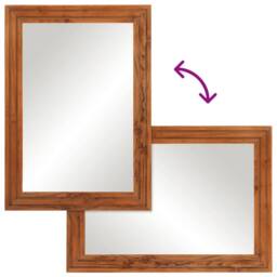 Berkfield Home Bathroom Mirror 50x70 cm Solid Wood Acacia & Glass in Brown - thumbnail 4