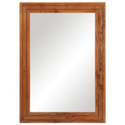 Berkfield Home Bathroom Mirror 50x70 cm Solid Wood Acacia & Glass in Brown - thumbnail 2