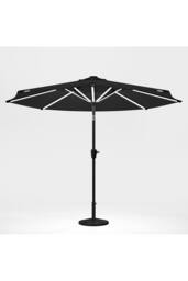 Garden Sanctuary Solar Powered LED Garden Parasol Patio Umbrella with Decorative Base in Dark Grey - thumbnail 4