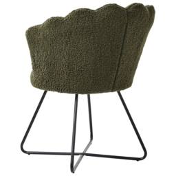 Wyld and Coco Armless Boucle Chair Dark Green - Shell Back Black Metal Frame - thumbnail 6