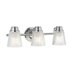 Netlighting Hudson 3 Light Wall Light Polished Chrome IP44 in Grey - thumbnail 1
