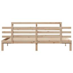 Berkfield Home Beautiful Bed Frame with Headboard without Mattress 180x200 cm Su in Natural - Size: Super King - thumbnail 4