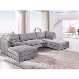 Snugg Furniture UK Limited London U Shape Full Back Corner Sofa in Silver