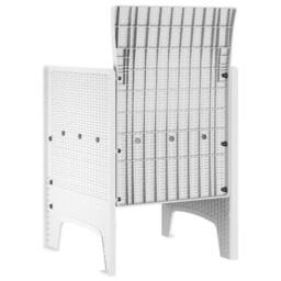 Berkfield Home Modern Garden Chair Set of 4 White Poly rattan Standard Light Weight - thumbnail 5