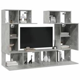 Berkfield Home Practical 6 Piece TV Cabinet Set Concrete Grey Engineered Wood