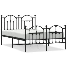 Berkfield Home Metal Bed Frame with Headboard & Footboard Black 120x190 cm Small Double - thumbnail 2