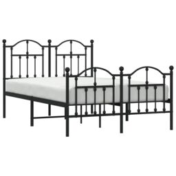Berkfield Home Metal Bed Frame with Headboard & Footboard Black 120x190 cm Small Double - thumbnail 3