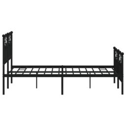 Berkfield Home Metal Bed Frame with Headboard & Footboard Black 120x190 cm Small Double - thumbnail 6