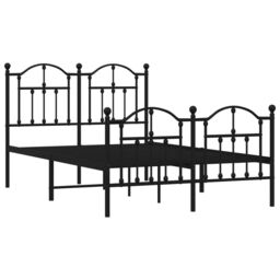 Berkfield Home Metal Bed Frame with Headboard & Footboard Black 120x190 cm Small Double - thumbnail 4