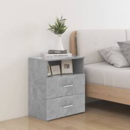 Berkfield Home Modern Bed Cabinet Concrete Grey 50x32x60 cm - Size: 50 x 32 x 60 cm - thumbnail 2