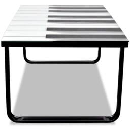 Berkfield Home Coffee Table with Piano Printing Glass Top - thumbnail 3